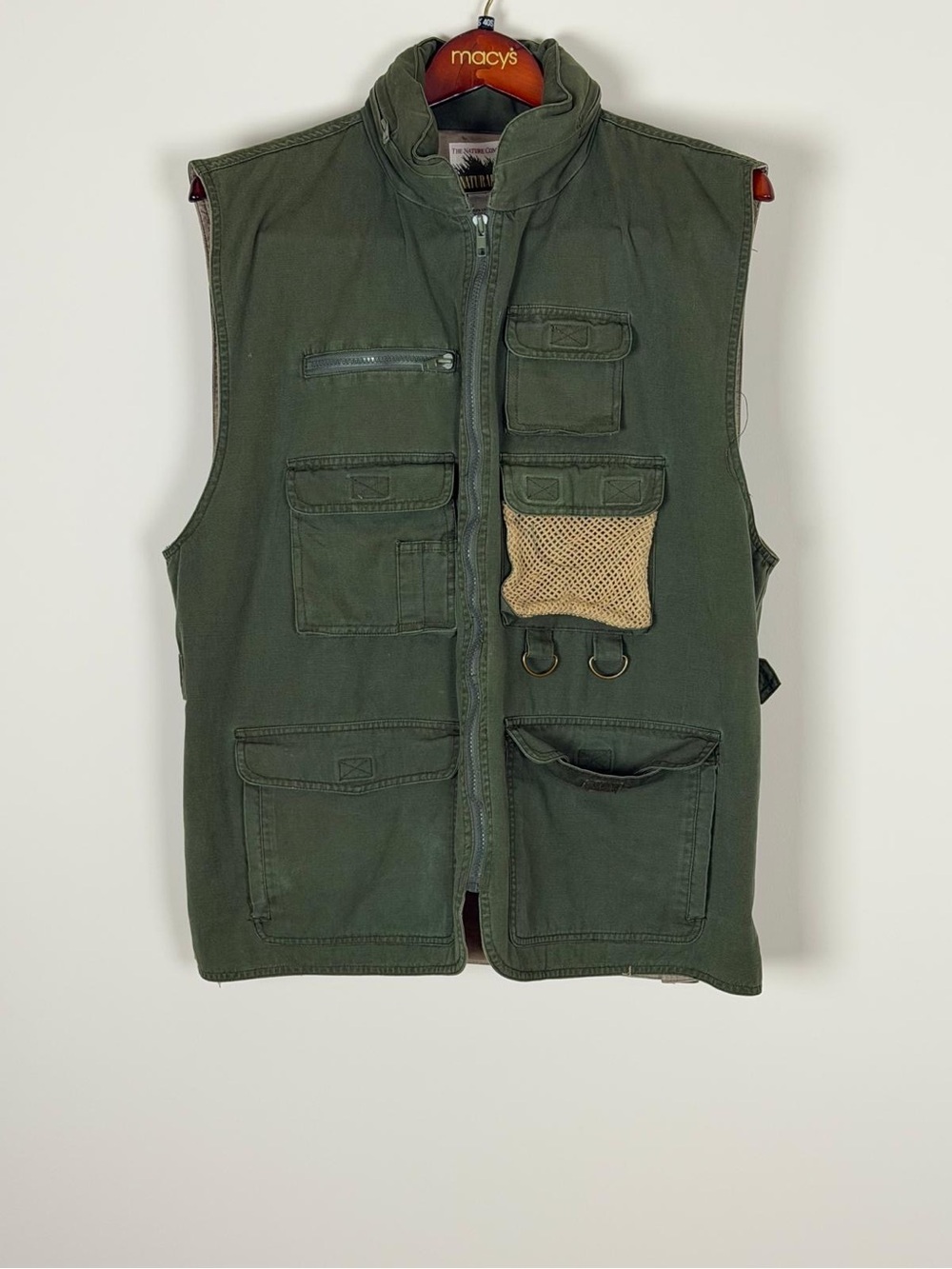 Vintage Naturalist Fishing Vest XL Olive Green Utility Outdoor